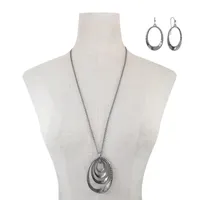 Liz Claiborne Pendant Necklace And Drop Earring 2-pc. Jewelry Set