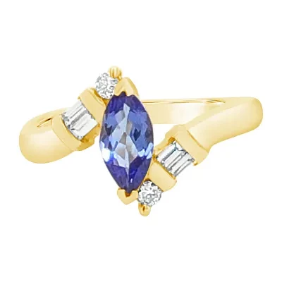 Le Vian Grand Sample Sale™ Ring featuring Blueberry Tanzanite® 1/5 CT. T.W. Vanilla Diamonds® set in 14K Honey Gold™