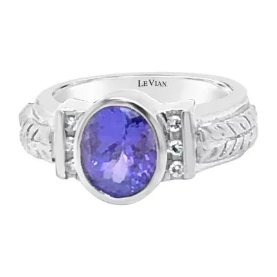 Le Vian® Grand Sample Sale™ Ring featuring Blueberry Tanzanite® 1/10 CT. Vanilla Diamonds® set in 14K Vanilla Gold®