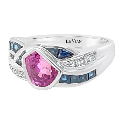 Le Vian® Grand Sample Sale™ Ring featuring Bubble Gum Pink Sapphire™ Blueberry Sapphire™ Vanilla Diamonds® set in 18K Vanilla Gold®