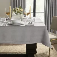 Fieldcrest Luxury Cotton-Linen Herringbone Tablecloth