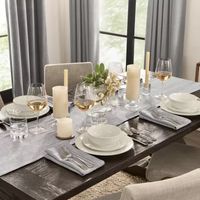 Fieldcrest Luxury Cotton-Linen Herringbone Table Runner