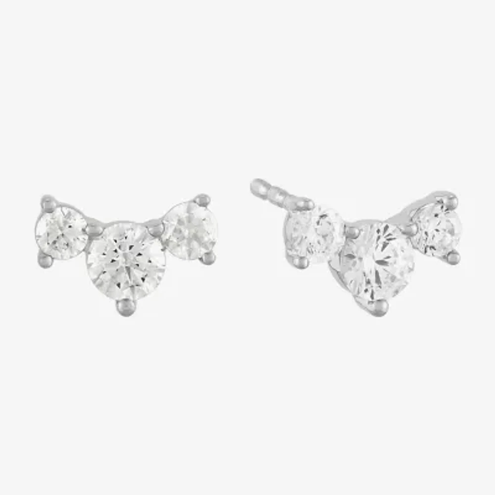 (H-I / Si2) 1/3 CT. T.W. Lab Grown White Diamond 10K White Gold Stud Earrings