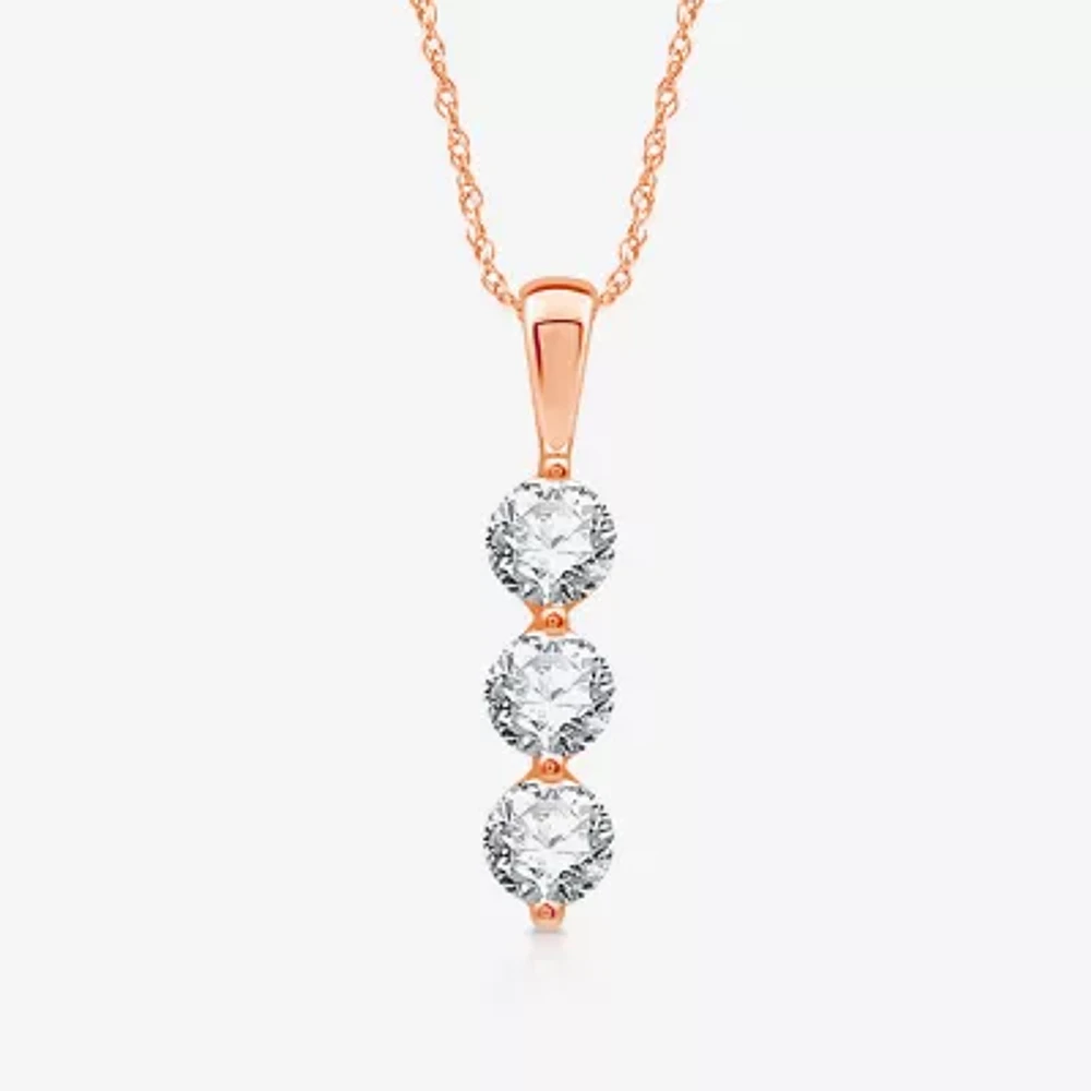 Snowman (H-I / I1) Womens 1 1/4 CT. T.W. Lab Grown White Diamond 10K or Yellow Gold Pendant Necklace