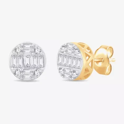 1/2 CT. T.W. Natural White Diamond 10K White Gold 9.9mm Stud Earrings