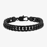 Mens Stainless Steel 9 Inch Solid Curb Chain Bracelet