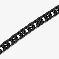 Mens Stainless Steel 9 Inch Solid Curb Chain Bracelet