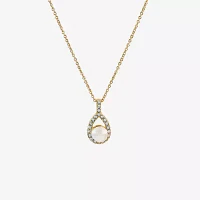 Sparkle Allure Light Up Box 4-pc. Cubic Zirconia Simulated Pearl 18K Gold Over Brass Pear Jewelry Set