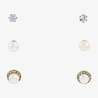 Sparkle Allure Light Up Box 4-pc. Cubic Zirconia Simulated Pearl 18K Gold Over Brass Pear Jewelry Set
