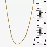 Silver Reflections 18K Gold Over Brass Inch Rope Chain Necklace