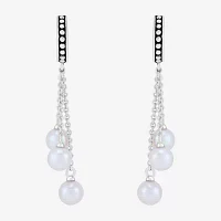 Dyed Cultured Freshwater Pearl Sterling Silver Drop Earrings