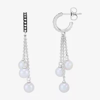 Dyed Cultured Freshwater Pearl Sterling Silver Drop Earrings