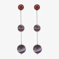 Dyed Cultured Freshwater Pearl Sterling Silver Drop Earrings