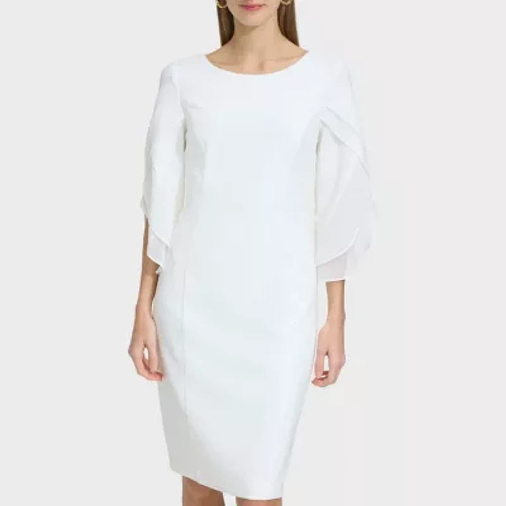 Marc New York Womens 3/4 Sleeve Sheath Dress