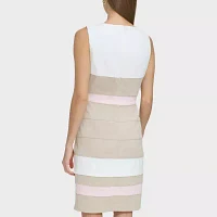 Marc New York Womens Sleeveless Striped Sheath Dress