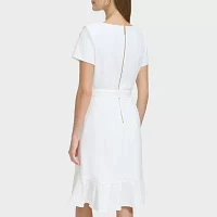 Marc New York Womens Short Sleeve Fit + Flare Dress