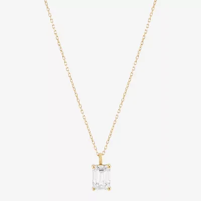 2 CT. T.W. Lab-Grown (H-I / Si1-Si2) Diamond 14K Gold Emerald-cut Pendant Necklace