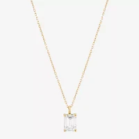 2 CT. T.W. Lab-Grown (H-I / Si1-Si2) Diamond 14K Gold Emerald-cut Pendant Necklace