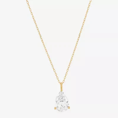 2 CT. T.W. Lab-Grown (H-I / Si1-Si2) Diamond 14K Gold Pear-cut Pendant Necklace