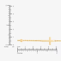 10K Gold 7.5 Inch Hollow Rope Cross Link Bracelet