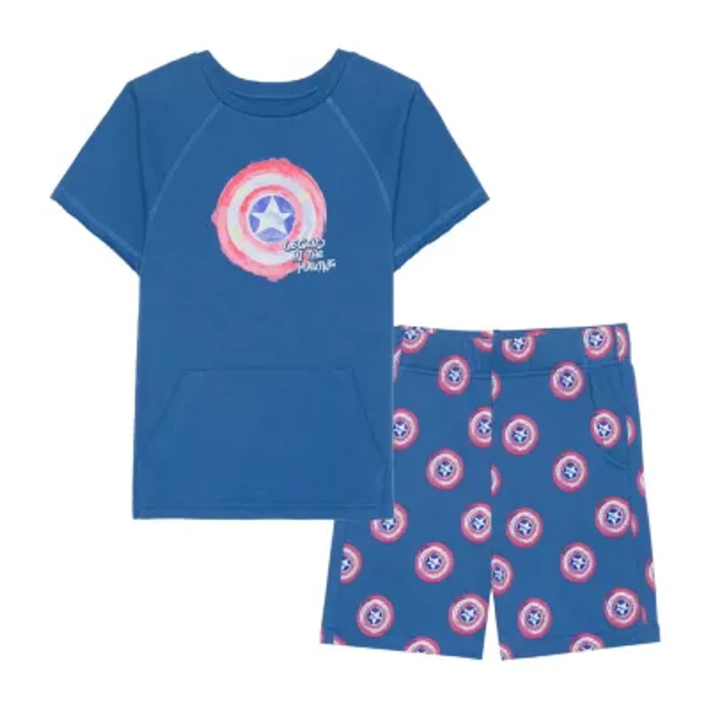 Disney Collection Little & Big Boys 2-pc. Captain America Short Set