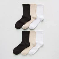 Mixit Sport Rib Short 6 Pair Crew Socks Womens