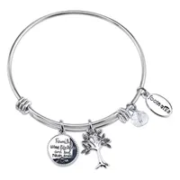 Footnotes Family Stainless Steel Bangle Bracelet