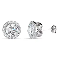 5 3/4 CT. T.W. Zirconia Sterling Silver 10.6mm Stud Earrings