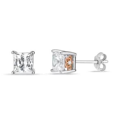 2 1/3 CT. T.W. White Zirconia Sterling Silver 7mm Stud Earrings