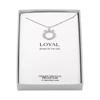 Diamond Accent "Loyal" Womens Diamond Accent Mined White Diamond Sterling Silver Pendant Necklace