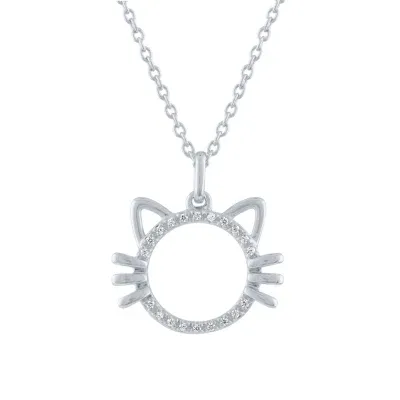 Diamond Accent "Loyal" Womens Diamond Accent Natural White Diamond Sterling Silver Pendant Necklaces