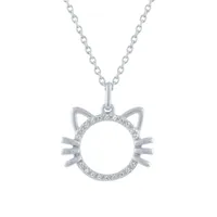 Diamond Accent "Loyal" Womens Diamond Accent Natural White Diamond Sterling Silver Pendant Necklace