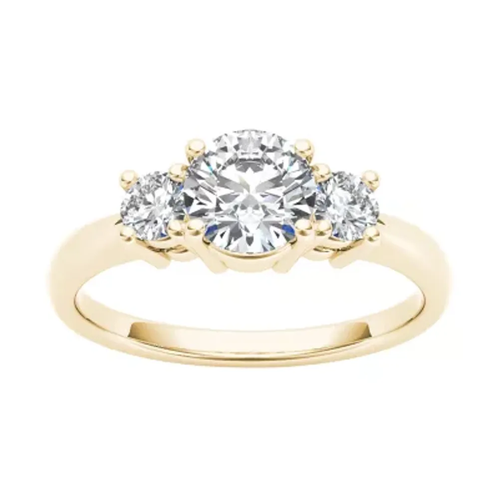 1 1/2 CT.T.W. Natural Round Diamond 14K Gold 3-Stone Ring