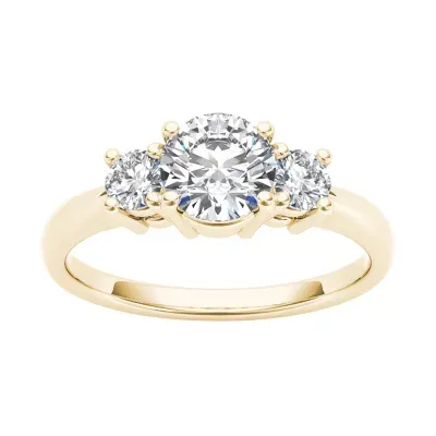 1 1/2 CT.T.W. Natural Round Diamond 14K Gold 3-Stone Ring