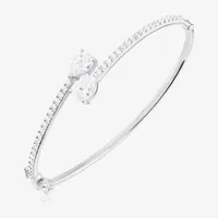 Diamonart 5 1/4 CT. T.W. White Cubic Zirconia Sterling Silver Pear Bangle Bracelet