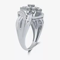 Womens 1/2 CT. T.W. Natural White Diamond 14K Gold Over Silver Cocktail Ring