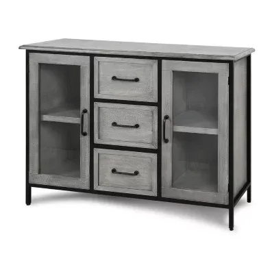 Wood and Metal 2 Door Accent Cabinet