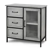 Wood and Metal 1 Door Accent Cabinet