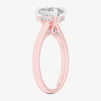 (G-H / Si1-Si2) Womens 1 1/7 CT. T.W. Lab Grown White Diamond 14K Rose Gold Oval Solitaire Engagement Ring