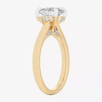 G-H / Si1-Si2) Womens 1 1/ CT. T.W. Lab Grown White Diamond 14K Gold Oval Solitaire Engagement Ring