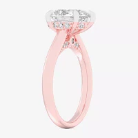 (G-H / Si1-Si2) Womens 3 1/4 CT. T.W. Lab Grown White Diamond 14K Rose Gold Pear Solitaire Engagement Ring