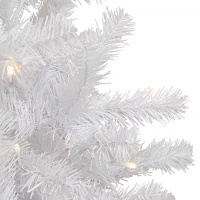 Northlight White Georgian Pencil Artificial  Warm White Led Lights 7 1/2 Foot Pre-Lit Pine Christmas Tree