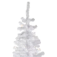 Northlight White Georgian Pencil Artificial  Warm White Led Lights 7 1/2 Foot Pre-Lit Pine Christmas Tree