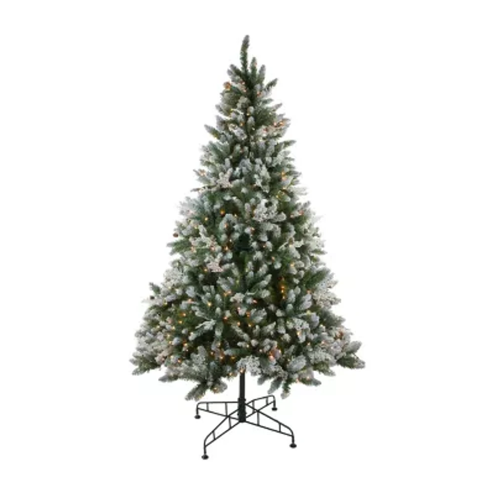 Northlight Medium Frosted Sierra Artificial Clear Lights 6 1/2 Foot Pre-Lit Fir Christmas Tree