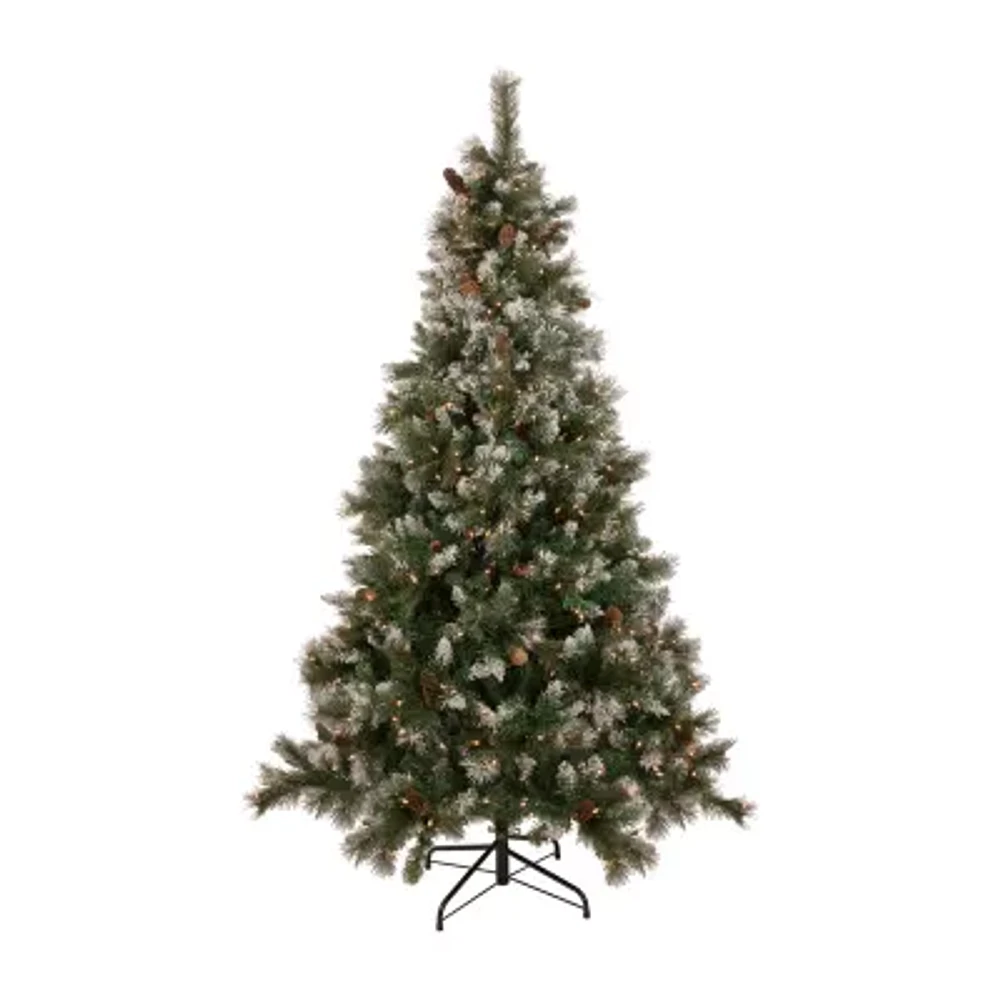 Northlight Snow Valley Artificial  Clear Lights 6 1/2 Foot Pre-Lit Pine Christmas Tree