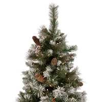 Northlight Snow Valley Artificial  Clear Lights 6 1/2 Foot Pre-Lit Pine Christmas Tree