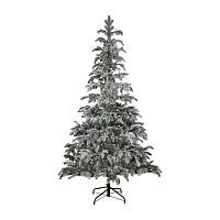 Northlight Full Whistler Noble Artificial Clear Lights 6 1/2 Foot Flocked Fir Christmas Tree