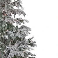 Northlight Full Whistler Noble Artificial Clear Lights 6 1/2 Foot Flocked Fir Christmas Tree