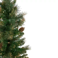 Northlight Yorkshire Pencil Artificial  Clear Lights 7 Foot Pre-Lit Pine Christmas Tree