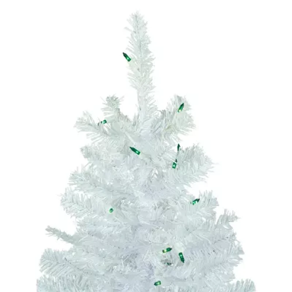 Northlight Woodbury White Pencil Artificial Lights 6 1/2 Foot Pre-Lit Pine Christmas Tree